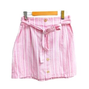 Must Have pink belted a-line mini skirt size L